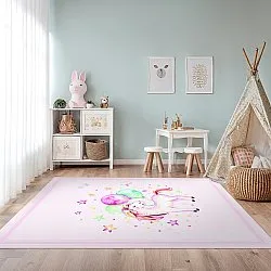 Kindervloerkleed - Unicorn Balloon (roze)