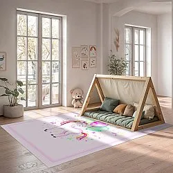 Kindervloerkleed - Unicorn Balloon (roze)