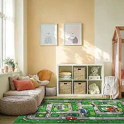 Kindervloerkleed - Village Road (groen)