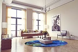 Rond vloerkleed - Gallo (blå)