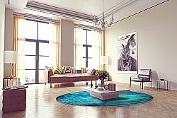 Rond vloerkleed - Pardos (blå)