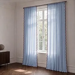 Gordijnen (2 stuks) - Katoenen gordijnen Yrsa (blauw)