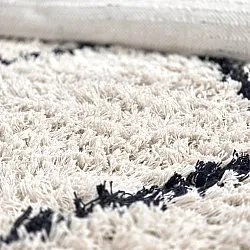 Rond vloerkleed - Alcott Natural Cotton Shaggy (zwart/wit)