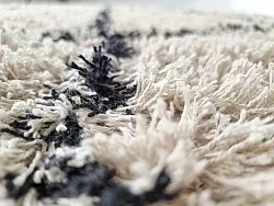 Hoogpolig vloerkleed - Alcott Natural Cotton Shaggy (zwart/wit)