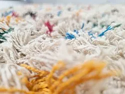 Hoogpolig vloerkleed - Litton Natural Cotton Shaggy (beige/multi)