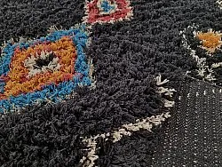 Hoogpolig vloerkleed - Marden Natural Cotton Shaggy (zwart/multi)