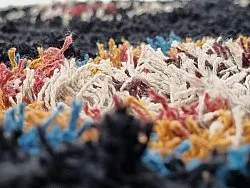 Hoogpolig vloerkleed - Marden Natural Cotton Shaggy (zwart/multi)