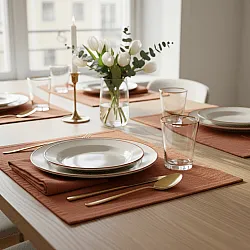 Placemat 2 stuks - Niva (lichtbruin)