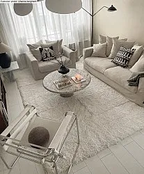 Hoogpolig vloerkleed - Cannes (wit)