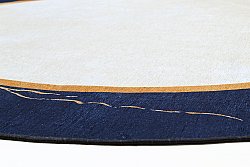 Rond vloerkleed - Cerasia (blauw/wit/goud)