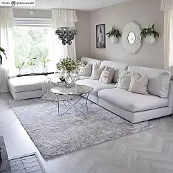 Hoogpolig vloerkleed - Cosy (zilver)