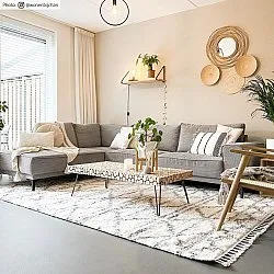 Hoogpolig vloerkleed - Azuay (beige)