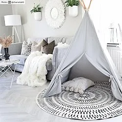 Rond vloerkleed - Brussels Night (grijs)