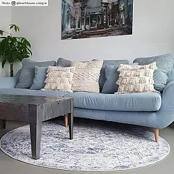 Rond vloerkleed - Denizli (blauw)