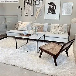 Hoogpolig vloerkleed - Janjira (wit)