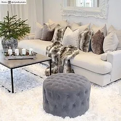 Hoogpolig vloerkleed - Janjira (wit)