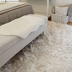 Hoogpolig vloerkleed - Janjira (wit)