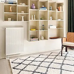 Hoogpolig vloerkleed - Morocco (zwart/wit)