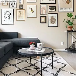 Hoogpolig vloerkleed - Morocco (zwart/wit)