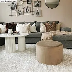 Hoogpolig vloerkleed - Saffier (wit)