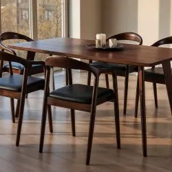 Eettafel - Nordisk - 180 x 70 cm (okkernoot)