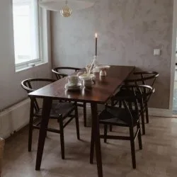 Eettafel - Nordisk - 180 x 70 cm (okkernoot)