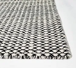 Wollen-vloerkleed - Delly (zwart/wit)