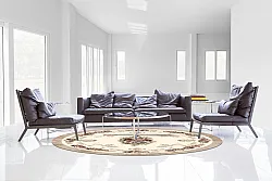 Rond vloerkleed - Delpha (beige/multi)