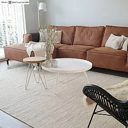 Wollen-vloerkleed - Dhurry (natuur)