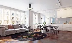 Rond vloerkleed - Rich Flowers (multi)