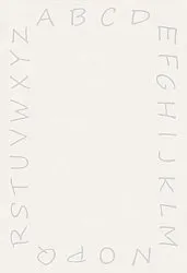 Kindervloerkleed - Alphabetic Border (wit)
