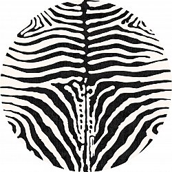 Rond vloerkleed - Zebra (zwart/wit)
