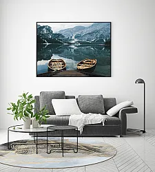 Rond vloerkleed - Ekual (blauw/grijs/goud)