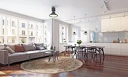 Rond vloerkleed - Douz (rood/multi)