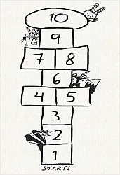 Kindervloerkleed - Hopscotch Animals (wit)