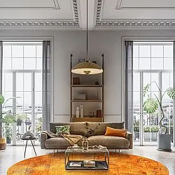 Rond vloerkleed - Cesano (oranje)