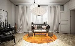 Rond vloerkleed - Cesano (oranje)