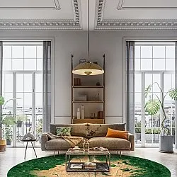 Rond vloerkleed - Positano (beige/groen)