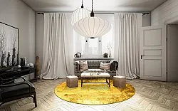 Rond vloerkleed - Salitto (goud)