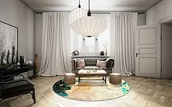 Rond vloerkleed - Tempes (beige/multi)