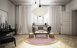 Rond vloerkleed - Roges (roze/goud)