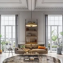 Rond vloerkleed - Polia (grijs/bruin)