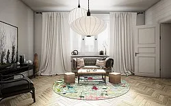 Rond vloerkleed - Satriano (grijs/multi)