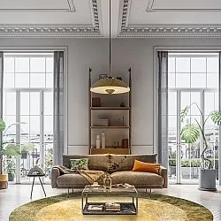 Rond vloerkleed - Campana (beige/geel)