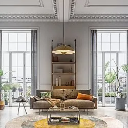 Rond vloerkleed - Budoni (grijs/beige/geel)