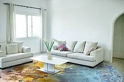 Rond vloerkleed - Manlieu (blauw/multi/goud)