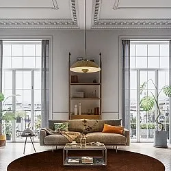 Rond vloerkleed - Bovera (bruin/rood)