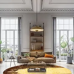 Rond vloerkleed - Agost (bruin/beige)