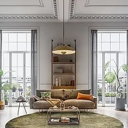 Rond vloerkleed - Taberno (grijs/beige)