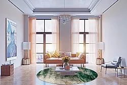 Rond vloerkleed - Tamalous (beige/groen)